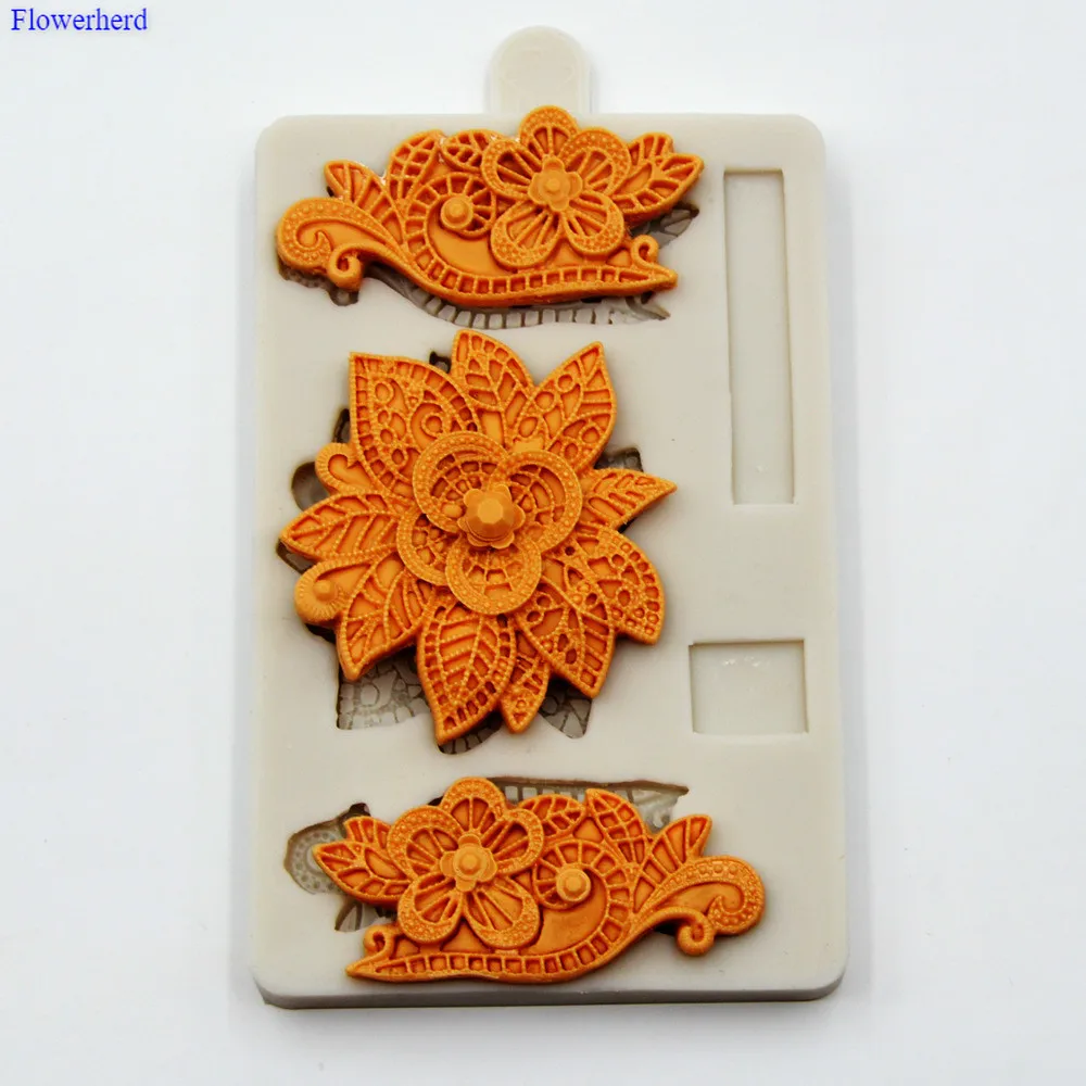 New Flower Petals Lace Mat Fondant Cake Silicone Mold Birthday Wedding Decoration DIY Chocolate Biscuit Cake Decorating Tools