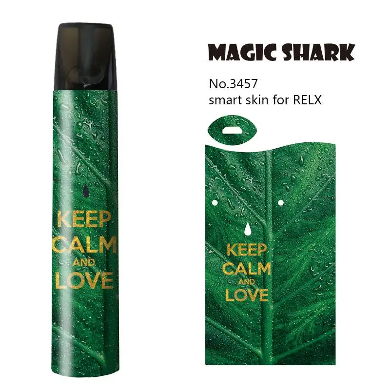 Магическая Акула 2.5D стерео Dragon Ball живопись доллар камень печати Leopard Leaf Vape комплект Pod стикер пленка чехол для Relx - Цвет: 3457