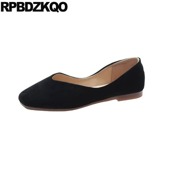 

flats suede black 2019 chinese casual cheap shoes china designer spring autumn ladies square toe slip on shallow women korean