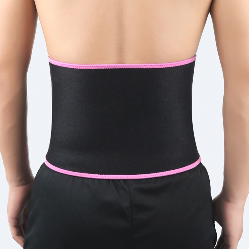Pink Universal Protection Waist Belt Shaped Perspiration Bundle Belt Yoga Fitness Protective Gear Waist Support - Цвет: Pink