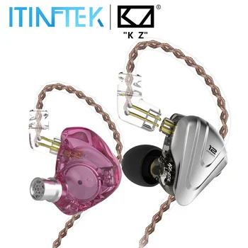 

KZ ZSX Terminator HIFI Earphones Metal 5BA 1DD Hybrid 12 Drivers Bass Headset Noise Cancelling In-Ear Gaming Earphones with Mic