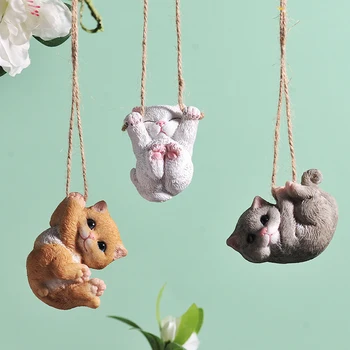

Swing Small Animal Tree Decoration Pendant Creative Cute Garden Courtyard Cat and Dog Aerial Hanging Jewelry Home B005