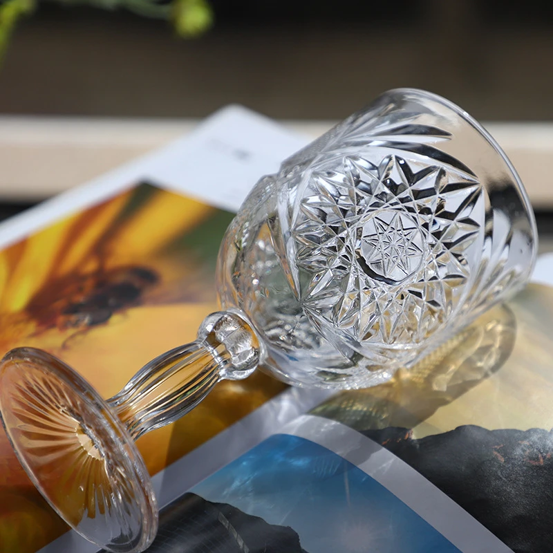 Copas de vino transparentes relieve Vintage, copa cristal, decoración de mesa para boda, 340ml, 1 ud.|Otros vasos| - AliExpress