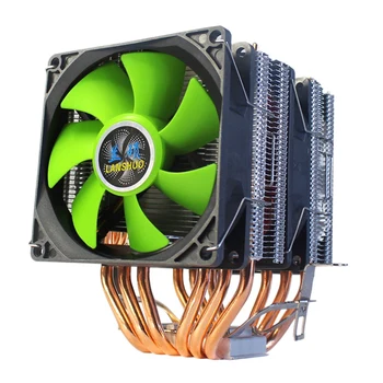 

LANSHUO 6 Copper Tube CPU Radiator Mute Color Lamp CPU Fan Desktop Computer General (6 Tube 3-Wire Dual Fan Without Light)