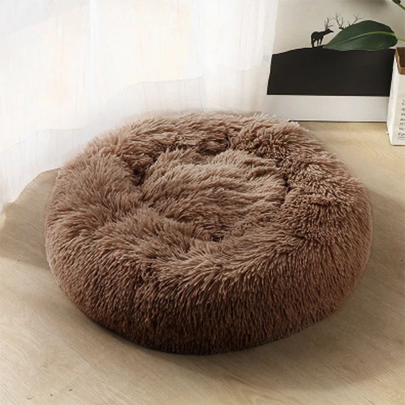 P017882A Кровать для кошки, домик для питомца, мягкая плюшевая круглая кровать для питомца, для кошек или маленьких собак, зимняя теплая спальная кровать, коврик для щенка, подушка для кошки, новая кровать - Цвет: P017882A