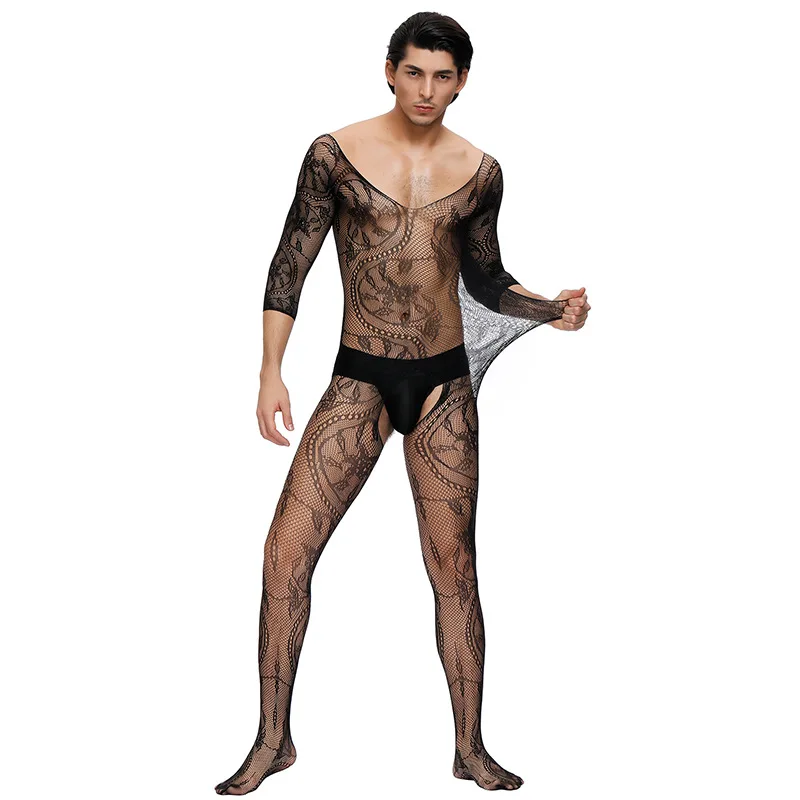 Men Sexy Lingerie porno intimates hot Exotic bodysuit sleepwear Sexy costumes Net Stockings Netting Underwear hose