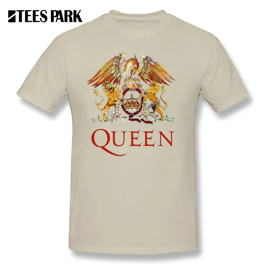 Футболки queen классический queen Crest футболки queen Для мужчин для взрослых с О-образным вырезом короткий рукав Рок Музыкальная Футболка Высокое качество XXXL - Цвет: Natural