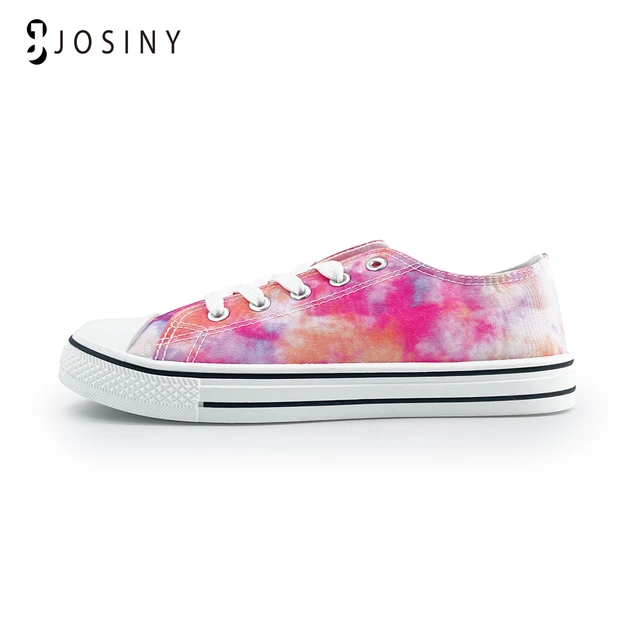 JOSINY Classic Women's Sneakers Sports Canvas Shoes For Women Casual Ladies Flat Lace-up Pink