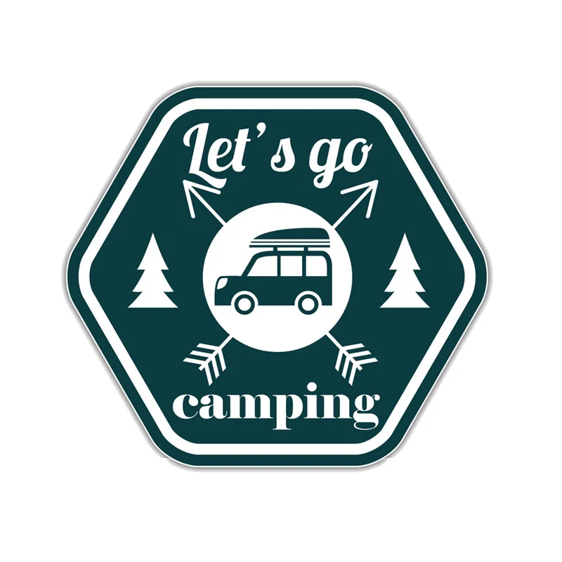 

Funny Let's Go Camping PVC Motorcycle Car Sticker Waterproof Cover Scratch Decal,14cm*12cm