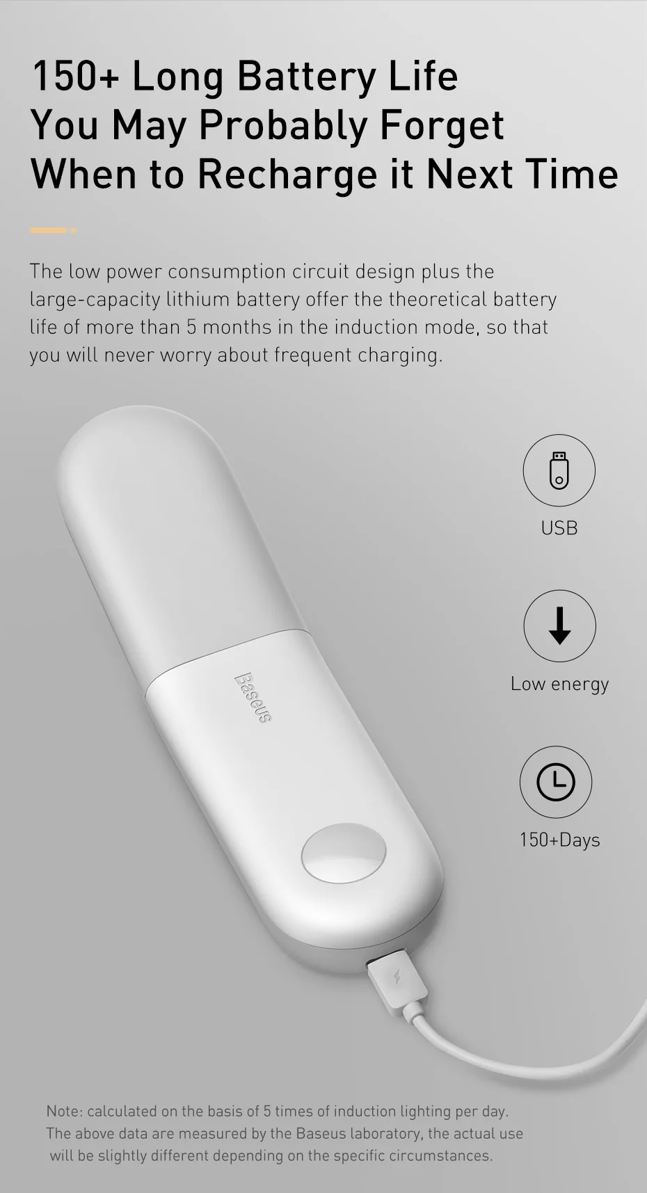 Baseus светодиодный USB Ночной светильник PIR интеллектуальный датчик движения декоративная лампа для офиса и дома индукционный ночной Светильник для человеческого тела