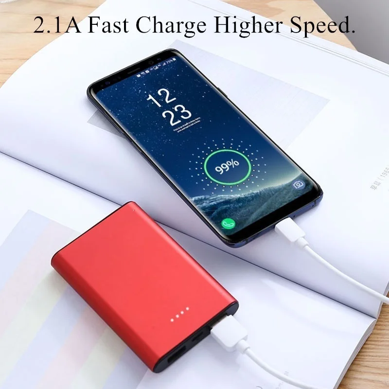 Mi ni портативное зарядное устройство 10000 мАч, внешний аккумулятор с двумя usb-портами, Внешнее зарядное устройство, быстрое зарядное устройство для Xiaomi mi, IPhone, мобильный аккумулятор