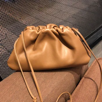 

Cow Pouch Real Leather Envelope Bag Luxury Handbags Women Bags Designer Voluminous Rounded Shape Purses and Handbags Clutches