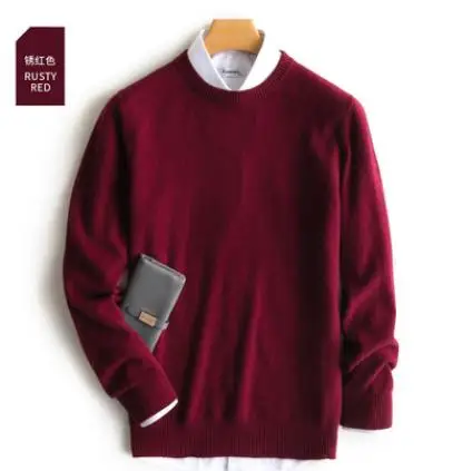Кашемировый свитер, Мужской пуловер, осенняя зимняя одежда, hombre robe pull homme hiver, мужские свитера, trui heren roupas, мужской свитер - Цвет: o-neck Burgundy