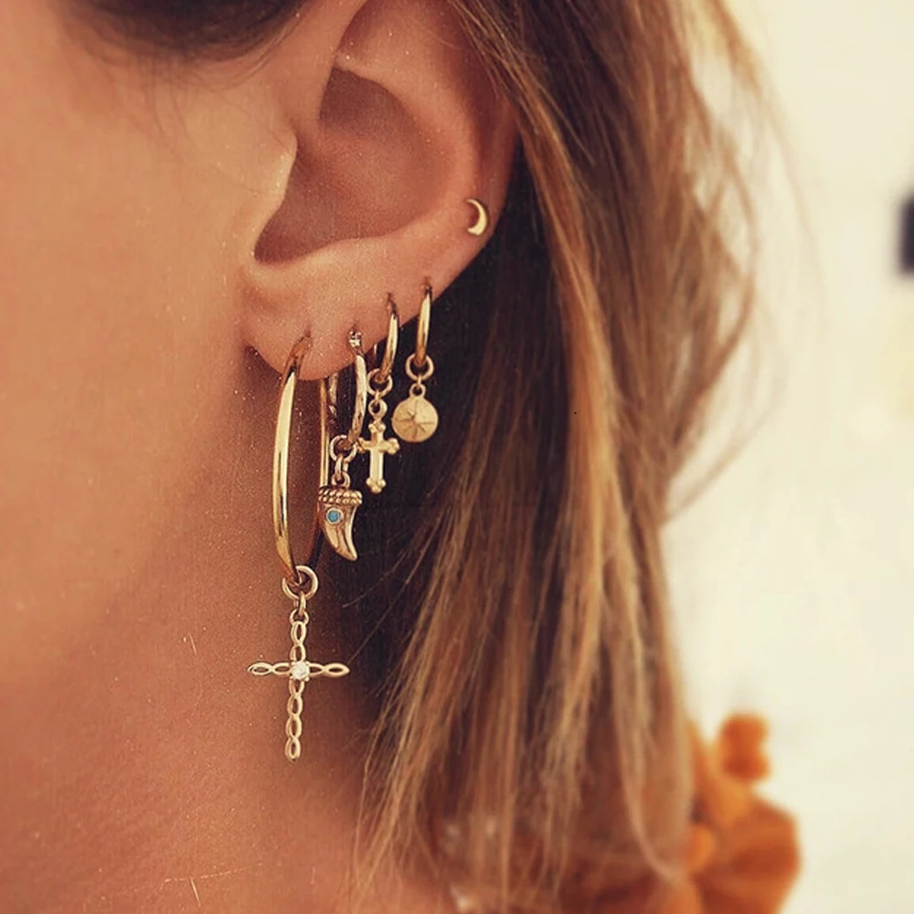 Gold Earcuff Jesus Bible Pierced Ear Cuff Ring Clip On Women's Earrings