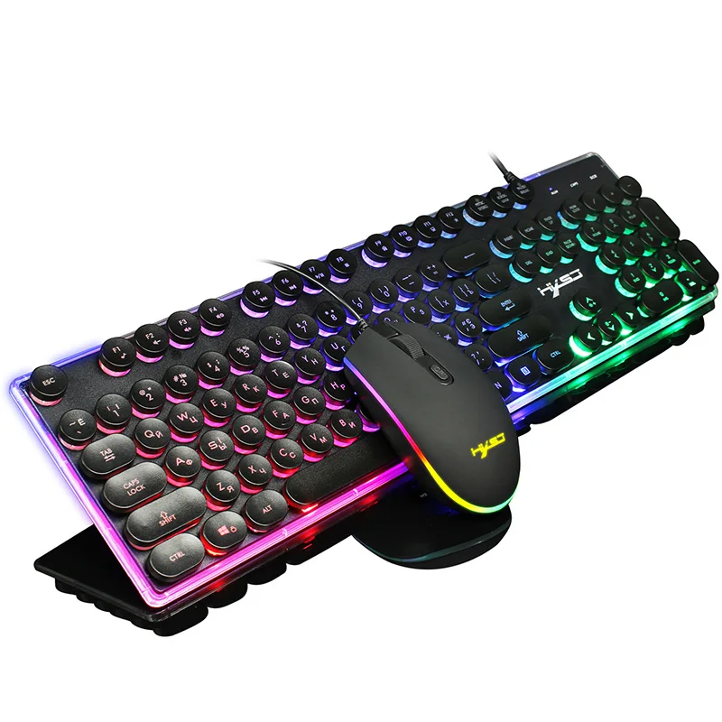 Проводная клавиатура для игровой мыши V300 с usb подключением и RGB подсветкой на