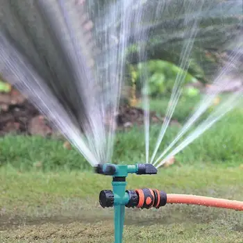

Garden Lawn Sprinkler 360 Rotating Yard Landscape Water Sprinkler Irrigation Pin Shaped Chassis Three Fork Sprinkler