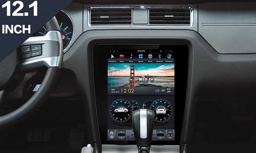 12," Tesla Android стерео радио аудио DVD gps навигация головное устройство Sat Nav для Ford Mustang 2010 2011 2012 2013