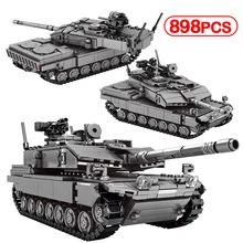 Ville militaire WW2 bataille principale char modèle blocs de construction créateur arme technique armée Chariot soldat briques jouets pour enfants