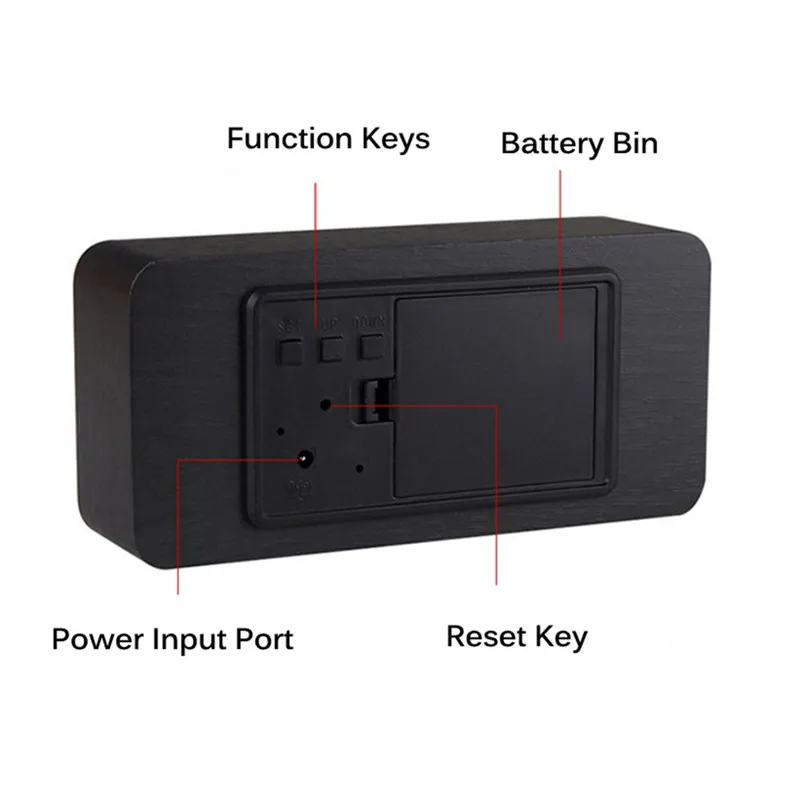 Светодиодный Деревянный Будильник Часы Настольные Голосовое управление цифровые деревянные часы электронные настольные часы Настольный Декор USB/AAA питание