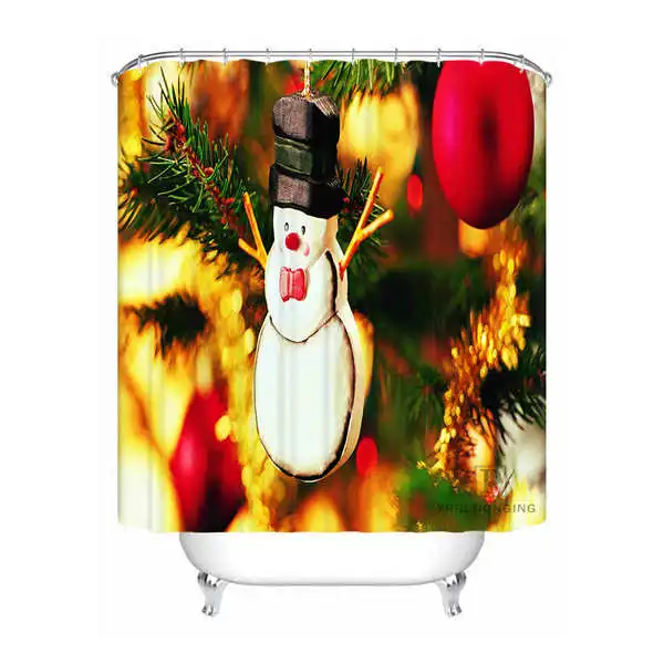 Shower Curtain Пользовательские водонепроницаемые занавески для душа красная Рождественская игрушка с принтом сердца ванная комната декор различных размеров#180324-01-29 - Цвет: Shower Curtain