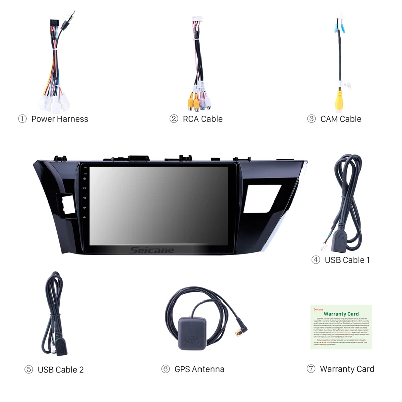 Discount Seicane 2Din 10.1" Car GPS Navi HD 4-Core Android 9.0 AutoStereo For Toyota Corolla 2013 2014 2015 Multimedia Player Support DVR 5