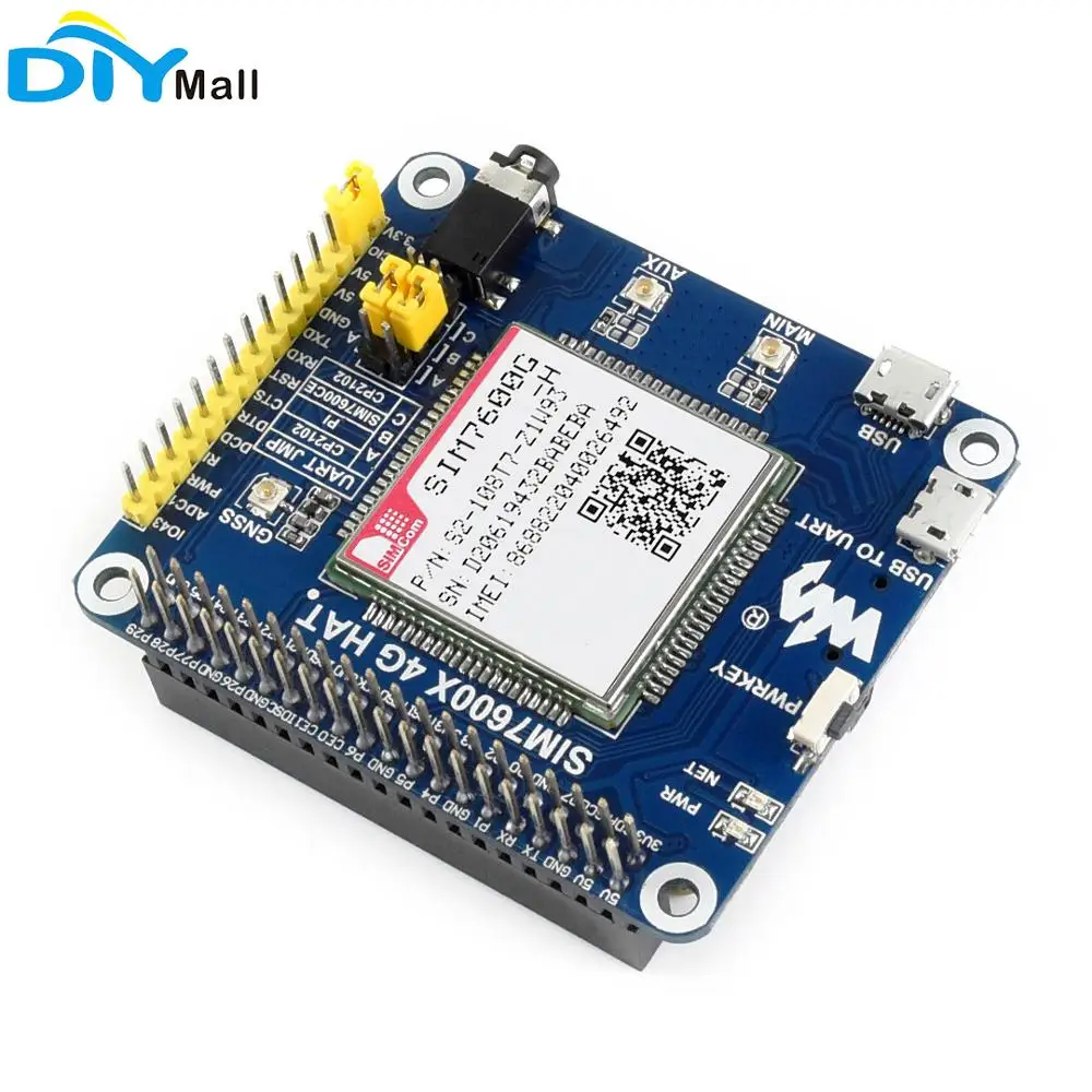 Waveshare SIM7600G H 4G/3G/2G/GSM/GPRS/GNSS шляпа для Raspberry Pi глобальная версия|Модули умного дома| |
