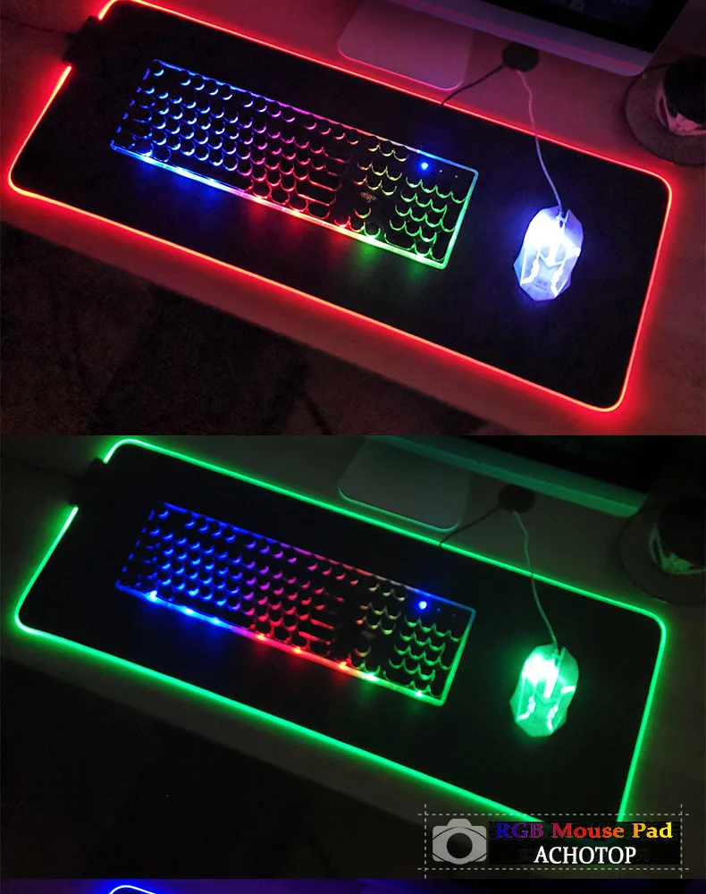 Antislip, Tapete LED grande, RGB, Computador, PC,