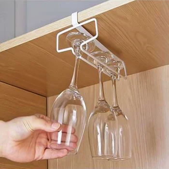 

1PCS Wine Glass Rack Hanging Wine Cup Holder Bar Goblet Stemware Storage Racks Shelf Hanger Iron Kitchen Organizer