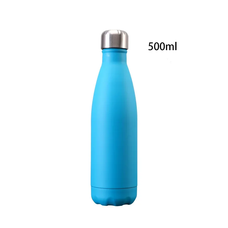 FSILE 500 мл My Bottle бутылка для воды из нержавеющей стали спортивный термоизоляционный шейкер для напитков бутылка для детей Питьевая Посуда для напитков - Цвет: Peacock blue