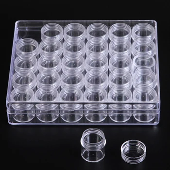 

30pcs/box Transparent Large Capacity Beads Storage Case Rhinestone Nail Art Containers Jar Plastic Small Jewelry Home Desktop