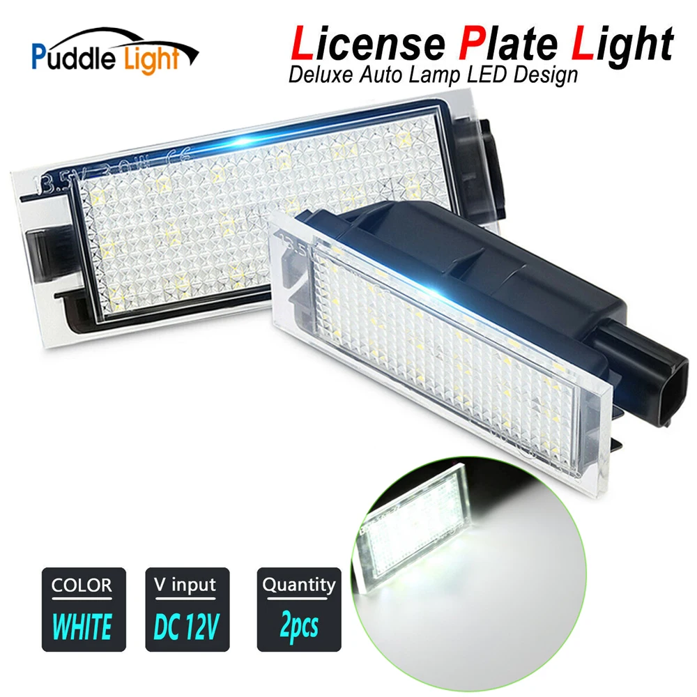 

12V LED License Number Plate Light For Renault Trafic III Twingo 2 3 Espace Initial Laguna Coupe Clio Kadjar Twizyvel Satis