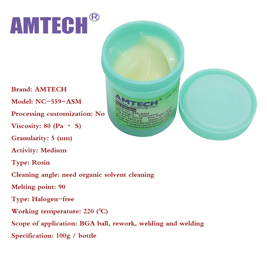 100% Оригинальный MTECH Φ 100g Бессвинцовая паяльная флюсовая паста для SMT BGA ремонтный