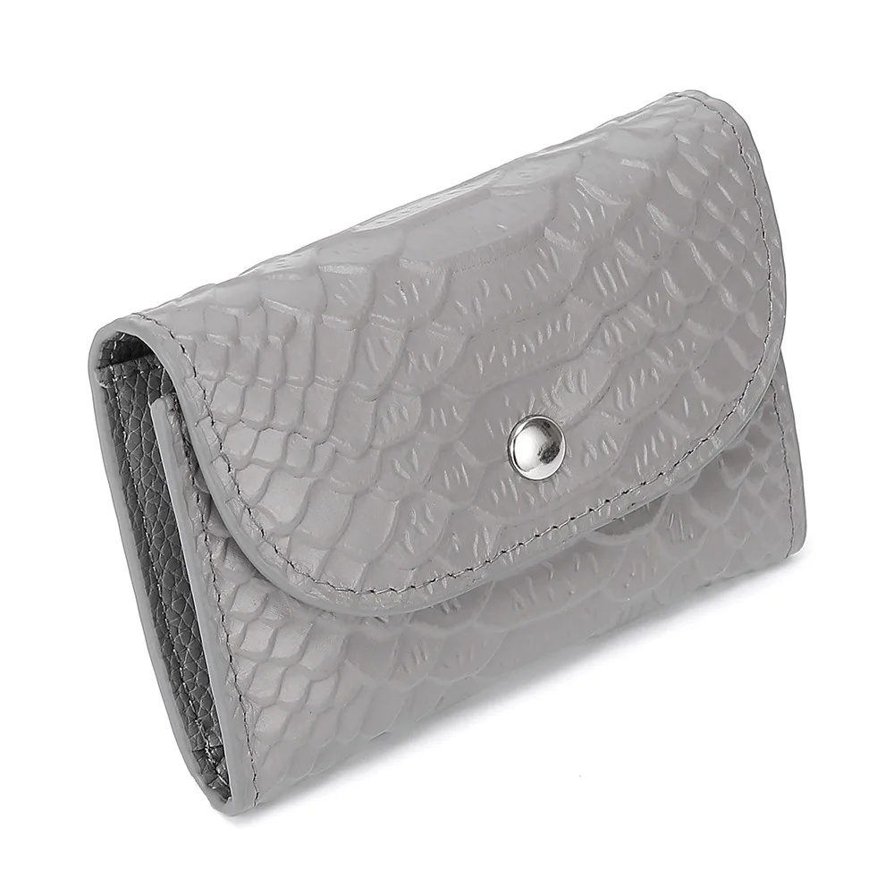Crocodile-Grey Горячая Распродажа монета кошелек на молнии Для женщин кошельки из натуральной кожи кошелек модный короткий кошелек с отделением для кредитных держатель для карт бумажник с застежкой - Цвет: Crocodile-Grey