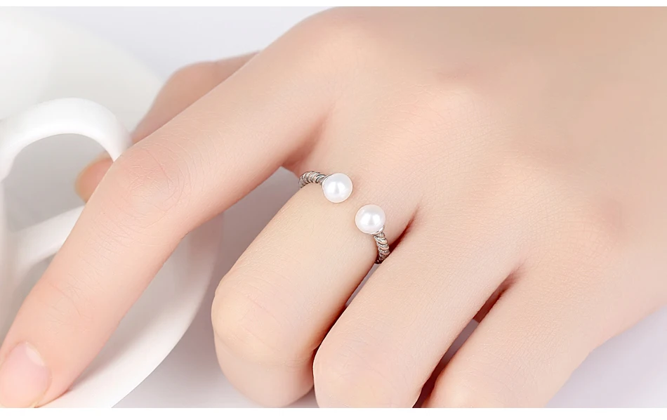 Gem& Time, новинка, винтажное Открытое кольцо с жемчугом, чистое 925 пробы Серебряное спиральное кольцо, очаровательные массивные ювелирные изделия на палец SR0128
