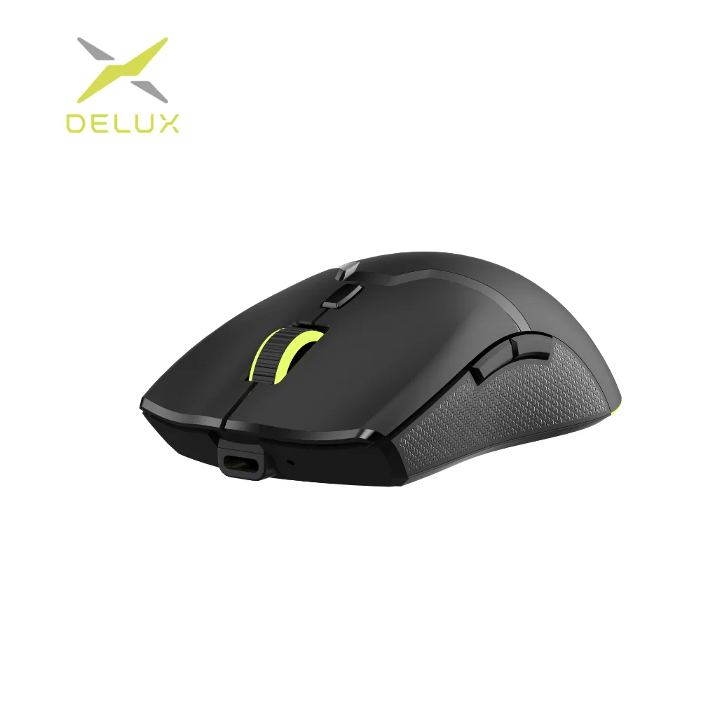 Delux M800 Lightweight Wireless Mouse PAW3335 Optical Sensor 16000DPI 70g RGB  Rechargeable Fully Programmable For PC Gamer led gaming mouse