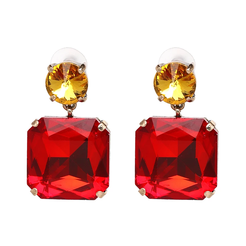 JURAN Hot Brand Bling Mixed Color Crystal Drop Earrings for Women Rhinestone Fashion Jewelry Bridal Party Wedding Earrings Gifts
