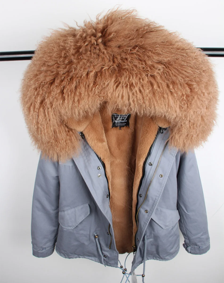 Женская зимняя куртка с натуральным лисьим меховым воротником, пальто с искусственным мехом, Женская куртка, женская модная парка