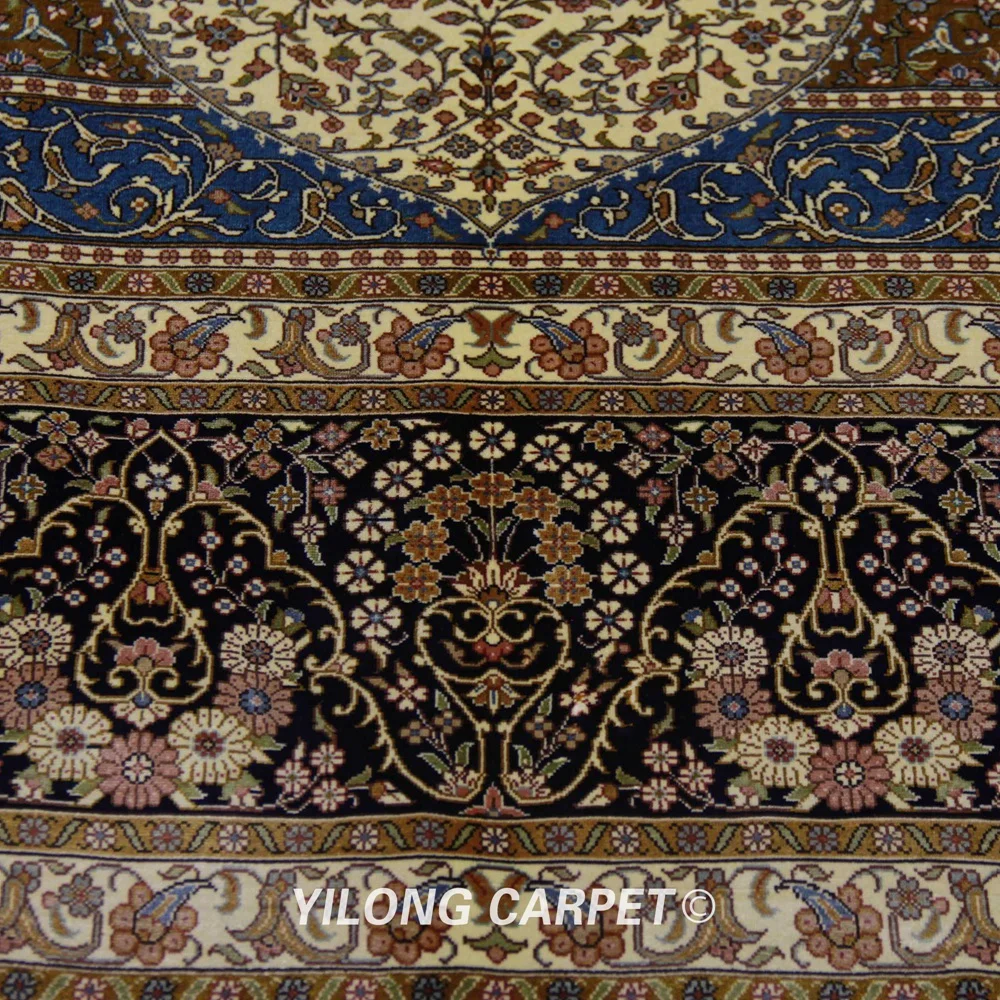 YILONG 9'x12' Тебризский шелковый ковер Большой античный элегантный персидкий шелковый ковер ручной работы для комнаты(ZQG341A