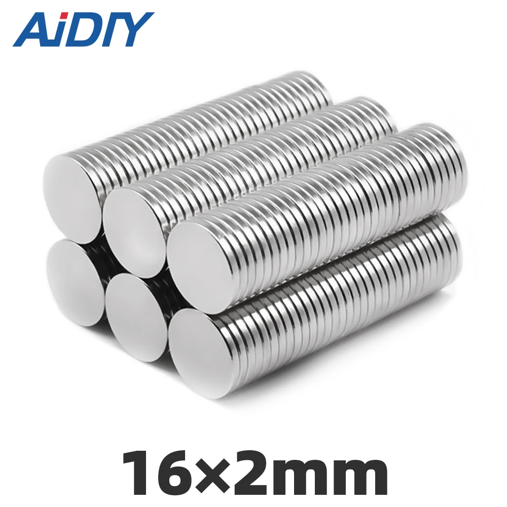 

AI DIY 20/50/100Pcs 16x2mm N35 Small Round Neodymium Disc Magnets Diameter 16* 2mm Super Strong Rare Earth Magnet Wholesale