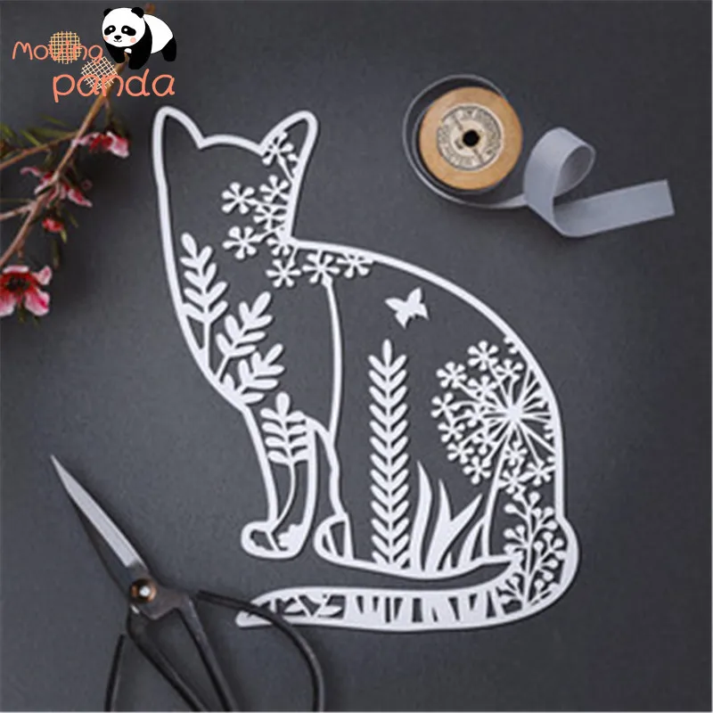 

Hollow CAT Cutting Die Metal Scrapbooking Embossing Stencil Craft For DIY Card Album Photo Decoration