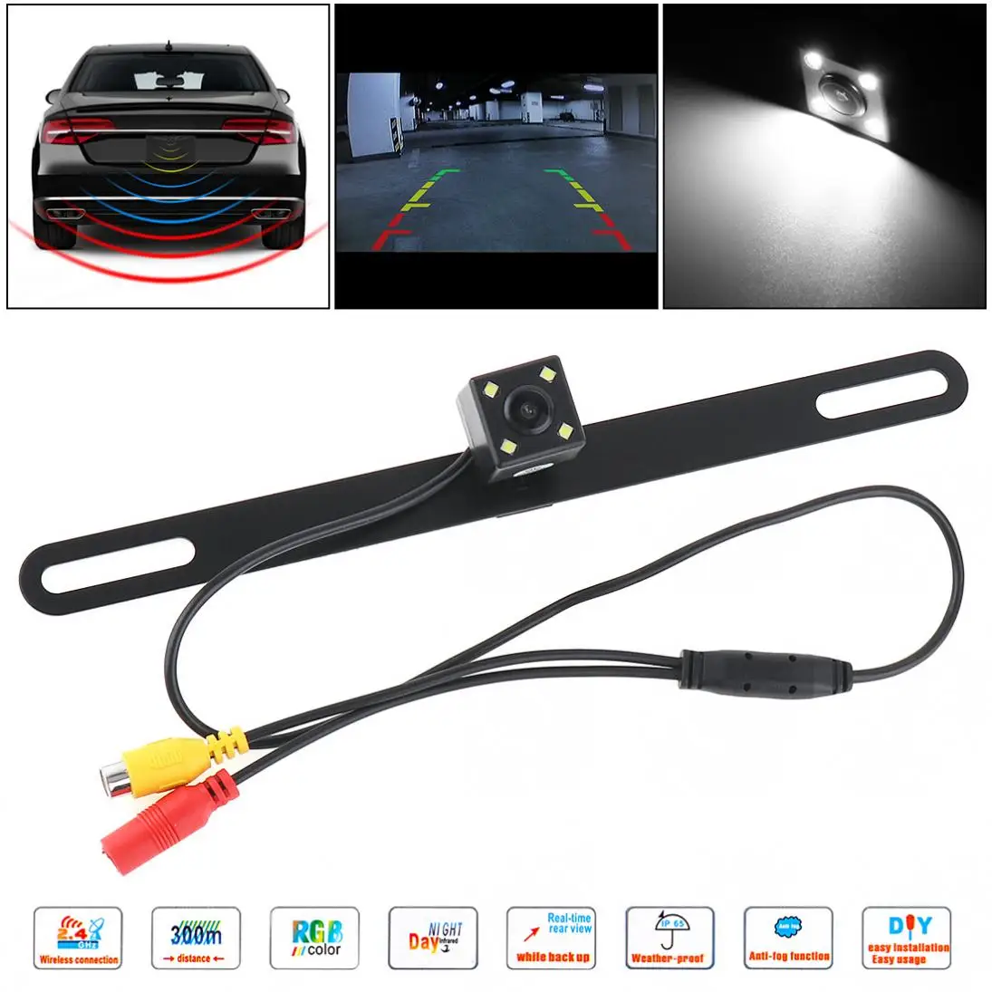 

CMOS Waterproof Car Rear View Reverse Backup Camera Night Vision Parking Reversing Assistance with Light New