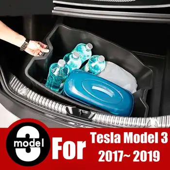 

NEW Car Rear Trunk Storage Box Waterproof Auto Rear Container Organizer Case Tray For Tesla Model 3 accessories 2017- 2020