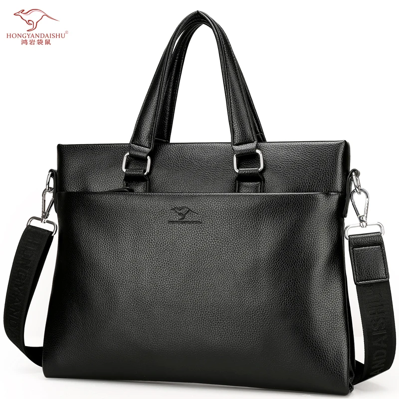 

Luxury design male bag cross section handbag 14 inch computer business briefcase shoulder shoulder collapse messenger bag