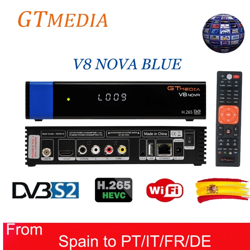 Full HD Gtmedia v8 nova DVB-S2 FTA спутниковый ресивер Freesat v8 honor с Европой Cline на 3 года поддержка H.265 встроенный WiFi