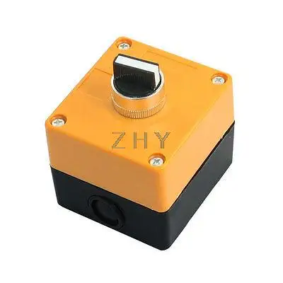

600V 10A DPST 3 Position Rotary Switch w Plastic Control Box Orange Black