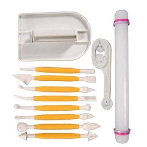4 Sets 11pcs de+rouleau a patisserie Icing Cake Smoother