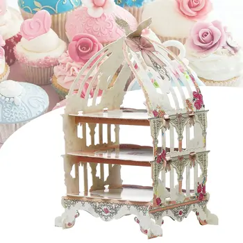 

3 Layers Paper Cage Cake Stand Wedding Decoration Dessert Cupcake Display Holder Tray Disposable Birthday Party Supplies Gifts