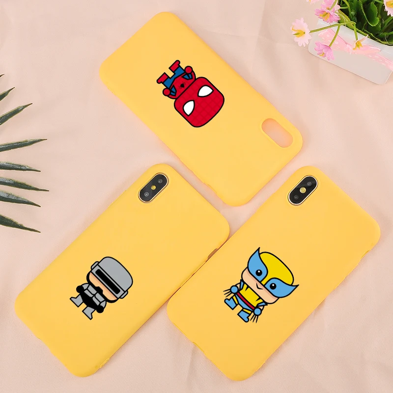 

DIFFRBEAUTY Cartoon character Thor Baymax Superman Phone Case For IPhone8 7 6 6S Plus X 10 5 5S SE XS XR XS MAX Soft Phone case