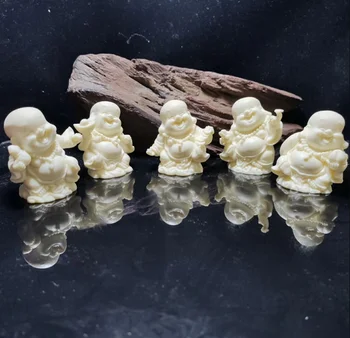 

SONSO Store2020 Hand-carved Bodhi Fruit Five Blessed Maitreya 6 * 5 * 4 Handicraft Decoration