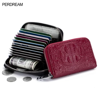 

Leather Lady Crocodile Zip Card Holder Multi Card Holder Organ Leather Men's Card Holder Credit Change Card Holder